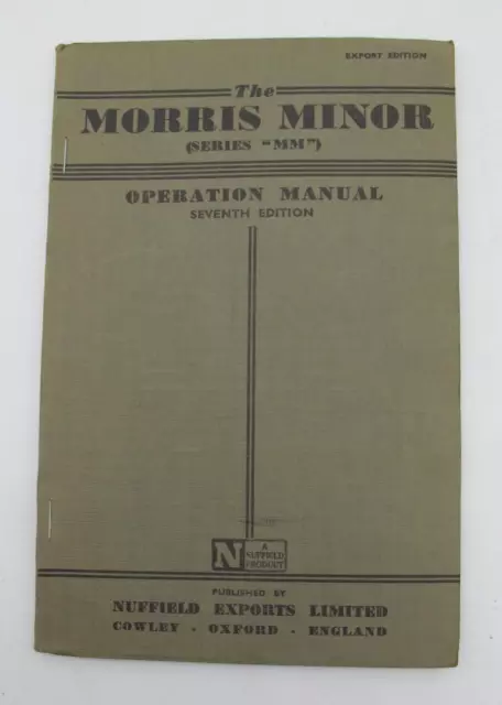 Vtg The Morris Minor Series MM Operation Manual 7th Edition Original Fold Out