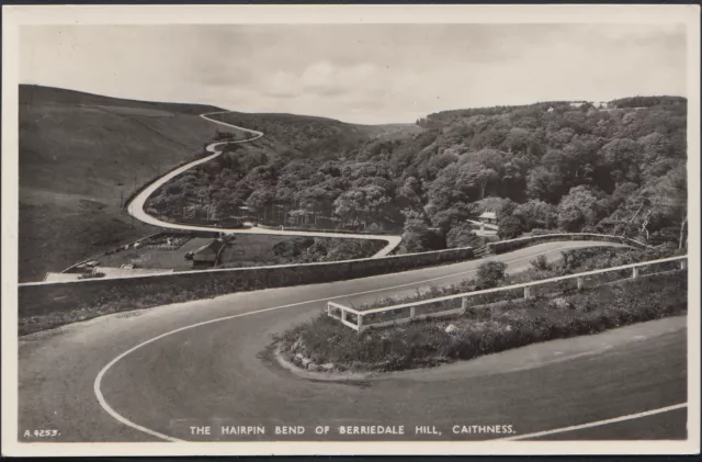 Scotland Postcard - The Hairpin Bend of Berriedale Hill, Caithness    RT1278
