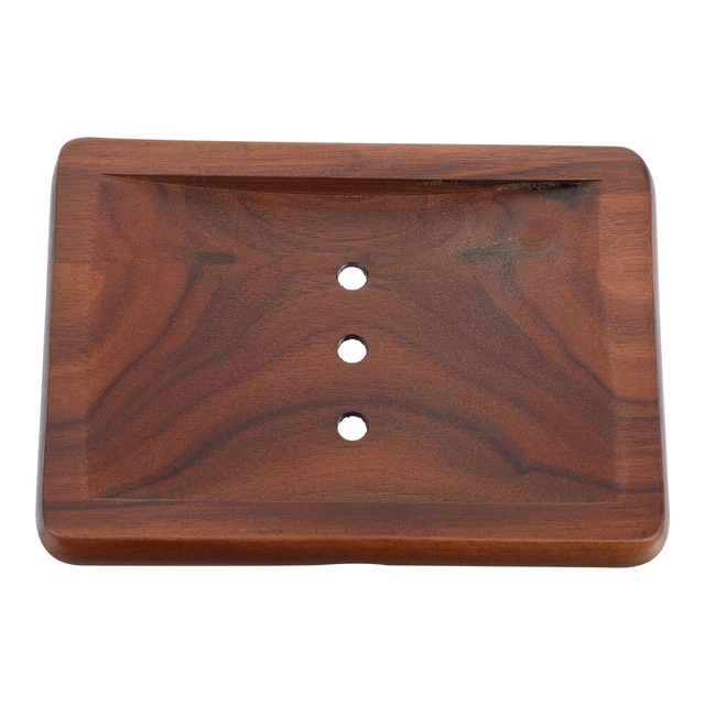 1 pieza caja de jabón decorativa madera maleta de almacenamiento baño