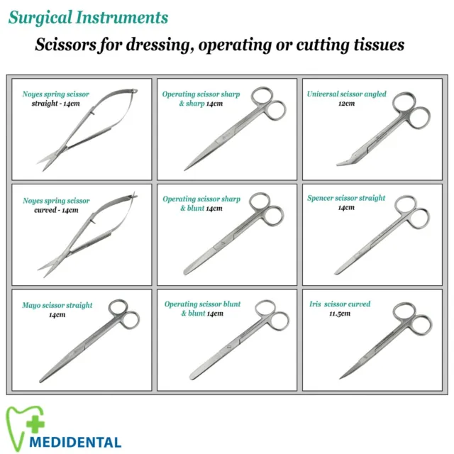 Set de 10 Ciseaux de Chirurgie Instruments à Laboratoire Operating Shears