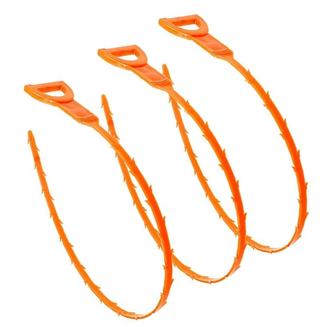 3 piezas removedor de obstrucciones drenaje de cabello removedor de drenaje naranja