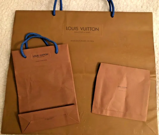AUTHENTIC LOUIS VUITTON Maison Fondée en 1854~Set of 2 Shopping Paper  Bags+envel $8.99 - PicClick