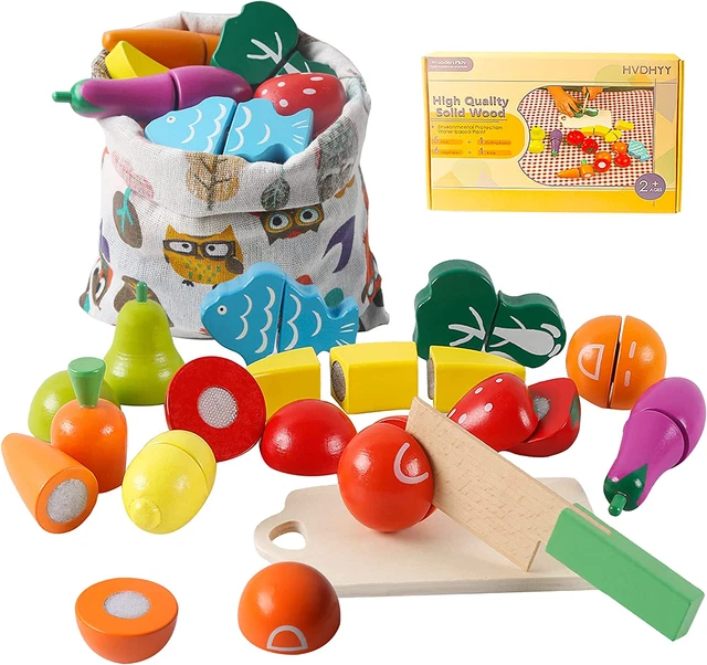 GIOCHI IN LEGNO Taglio Frutta E Verdura Giocattolo Cucina per Bambini da 2  anni EUR 39,81 - PicClick IT