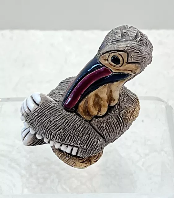 Clay Pelican Figurine 2.5" Hand Made In Portugal Artesania Riconada Style