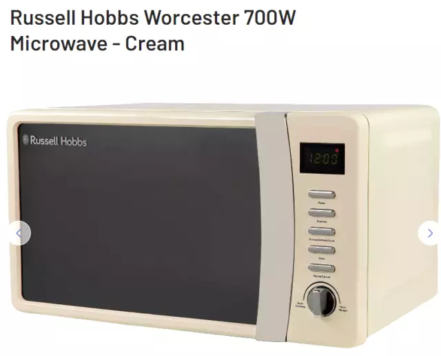 Russell Hobbs Worcester  Microwave oven 700W Standard Food reheat Cream mirrored