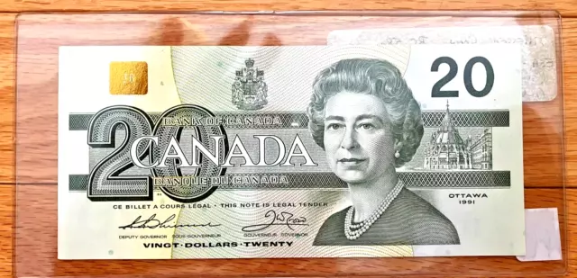 Bank Of Canada 1991 $20 Note In Uncirculated Condition -  Thiessen Crow