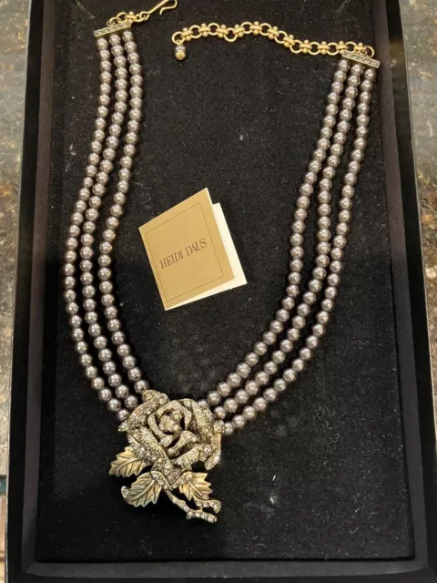 HEIDI DAUS "Enchanted Beauty" Beaded Crystal Disney Rose Necklace -NWT