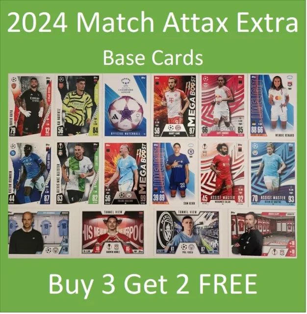 2024 MATCH ATTAX Extra Soccer Cards Base Cards Buy 3 Get 2 FREE inc