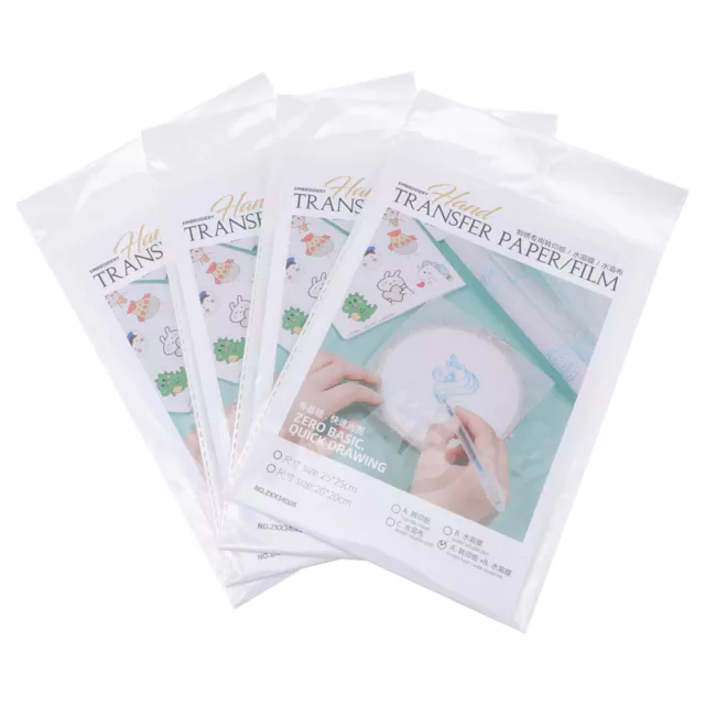16Pcs Water Soluble Stabilizer & Transfer Paper for Embroidery & DIY Sewing