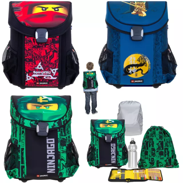 Schulranzen Jungen 5T Set Lego Ninjago Schulrucksack Easy Raincover Flasche + rf