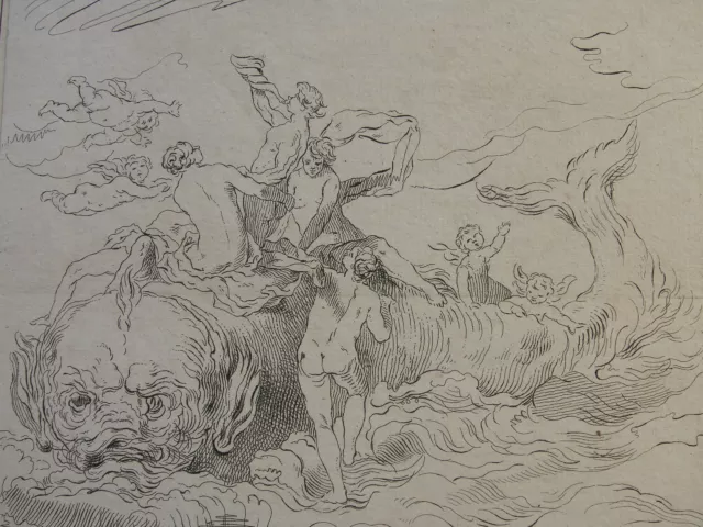 E. P. Calmé ´Seemonster; Tritonen; Sea Monster; Tritones´ Radierung, ~1790-1800