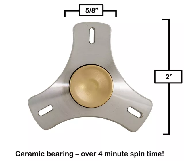 AP Plus Stainless Steel Copper Metal Tri Hand Finger Spinner Fidget Toy