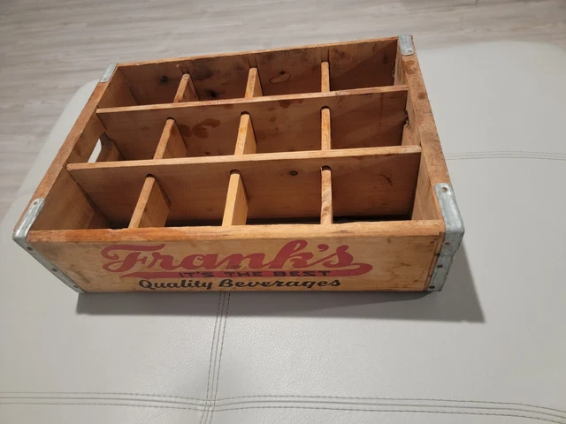 Franks Beverage Phila,PA Wooden Crate Box Soda Drink 12 Slot Rare Advertising