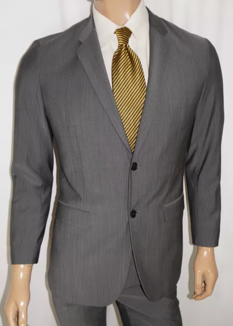 36S Theory 2-Piece $895 Suit - Men 36 Gray Stripe 2Btn Wool 32x30 Decatur