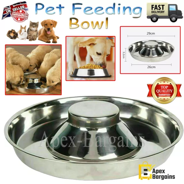 Stainless Steel Feeding Bowl Puppy Dog Pet Cat Dish Litter Food Feeder Weaning