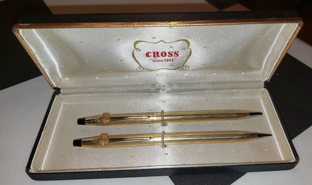 Vintage Cross Pen and Pencil Set 12kt Gold Filled & Original box