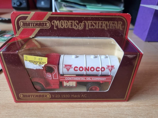 Matchbox Camion Citerne Mack AC Conoco Oil 1930 - Réf Y23-B Boîte Origine - Échelle 1/43