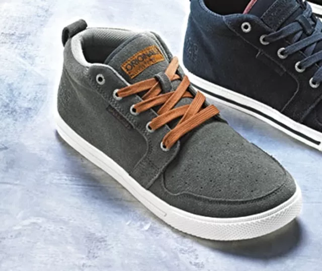 Jack & Jones Suede Mid Cut Trainer Shoe Casual Pewter/Dark Grey Size 7 uk RP £50