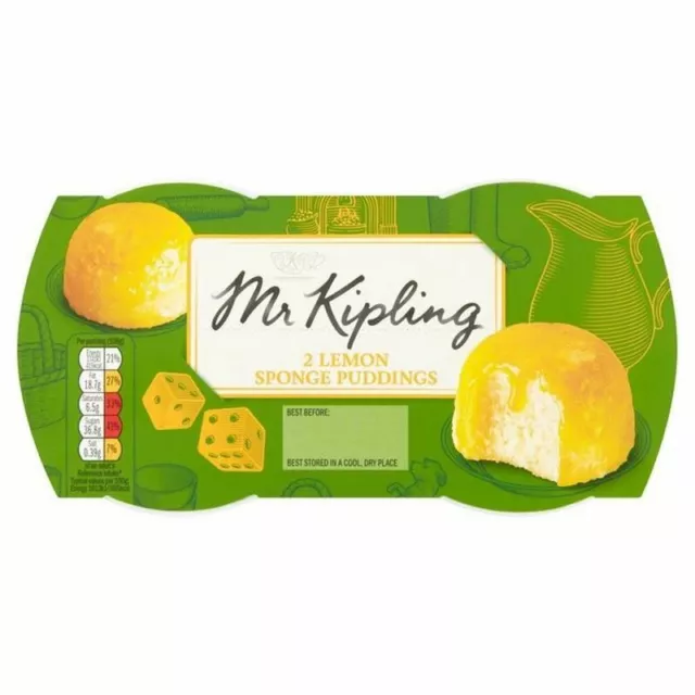 Mr Kipling Exceedingly Good Lemon Sponge Puddings 2 x 85g