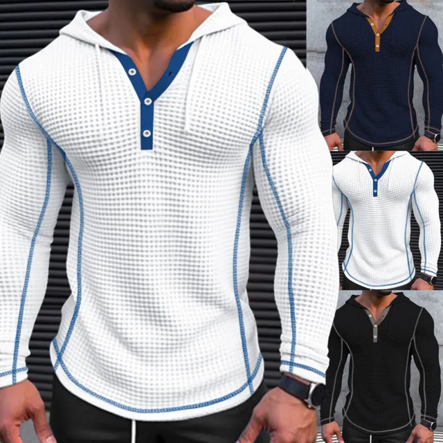 Camiseta De Manga Larga Con Capucha Para Hombre Deportiva Deportiva Ajustada <