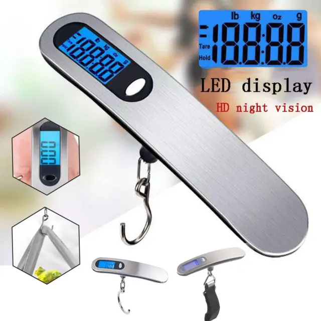50kg Digital Luggage Scale Portable Electronic LCD Hook Scale Scales.' B6N0
