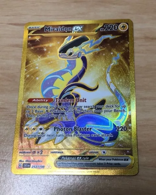 MIRAIDON EX GOLD 253/198 Full Art Pokémon TCG Scarlet & Violet SV1