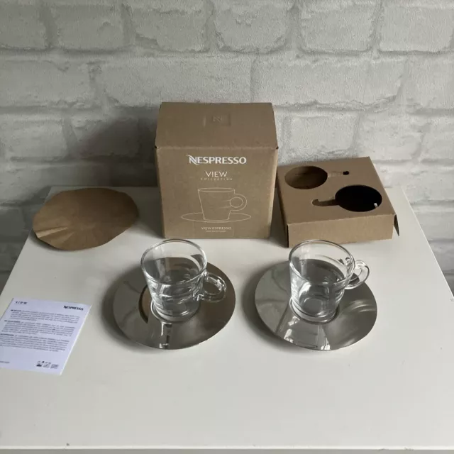 Nespresso View Atelier Oï Espresso Cup & Saucer Set Brushed Stainless Steel  (4)
