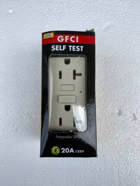 HUBBELL GFCI Self Test Receptacle -20A/125V GF20LAZ