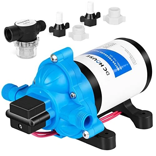 RV Water Pump 12V Quiet 3.5GPM 45PSI 12Volt Water Pressure Diaphragm Pump wit...