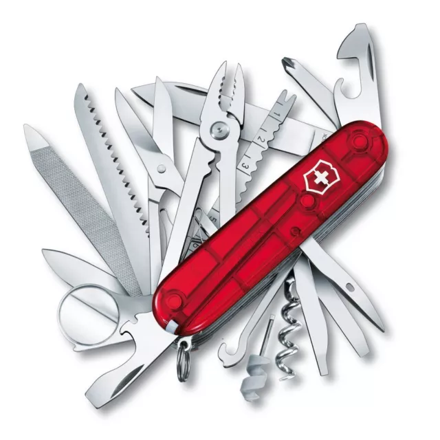 Victorinox Swiss Champ Rubis - Couteau Suisse De Poche 91 Mm - 33 Fonctions