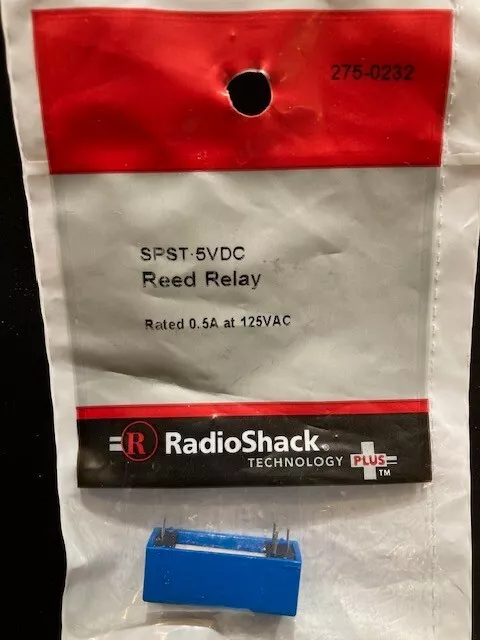 Radio Shack #275-0232, SPST 5VDC Reed Relay, rated 0.5A at 125VAC, OMR-C-105H