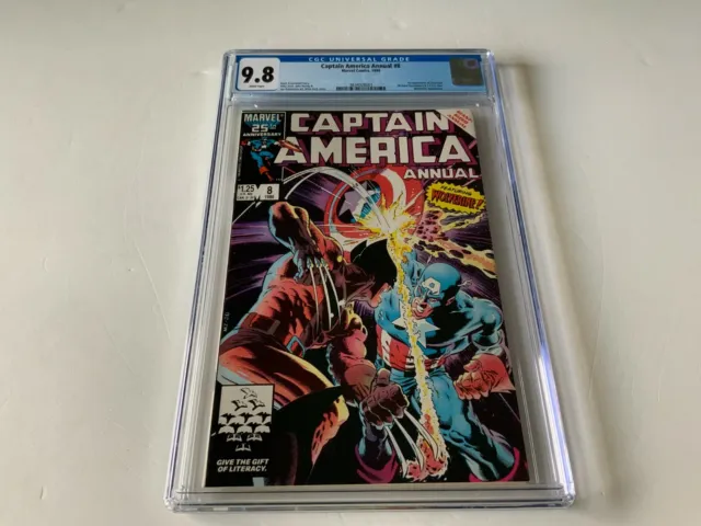 Captain America Annual 8 Cgc 9.8 White Wolverine 1St Overrider Marvel Comic 1986