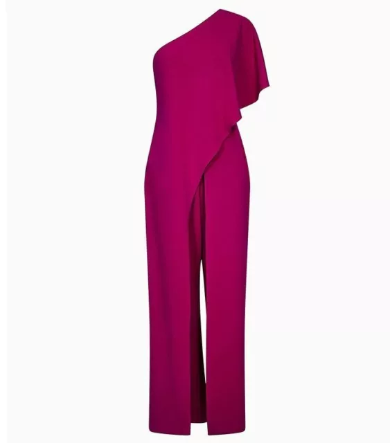 Jumpsuit One Shoulder Adrianna Papell Women's Wildberry SZ 4P NWT  FREE SHIPPING