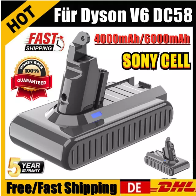 6.0Ah 8.0Ah Sony Cell Akku für Dyson V6 DC58 DC62 DC59 DC72 DC74 SV03 SV06 SV09