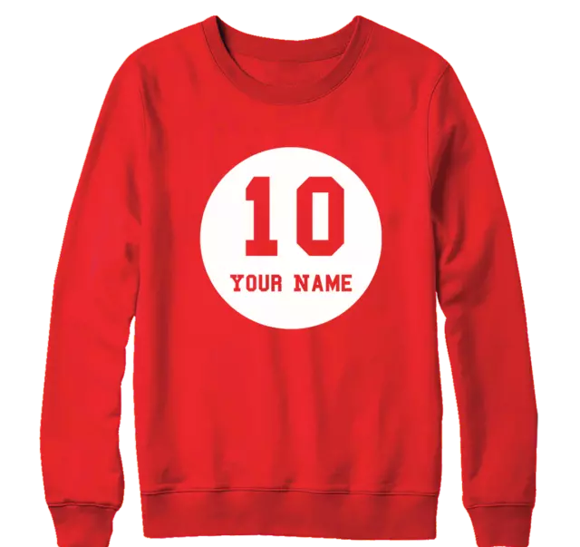 Personlised Your Name Number Sweatshirt Birthday Celebration Party Novelty Gifts