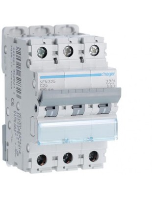 Hager Disjoncteur bornes décalées 230V HAGER C25 MF725 