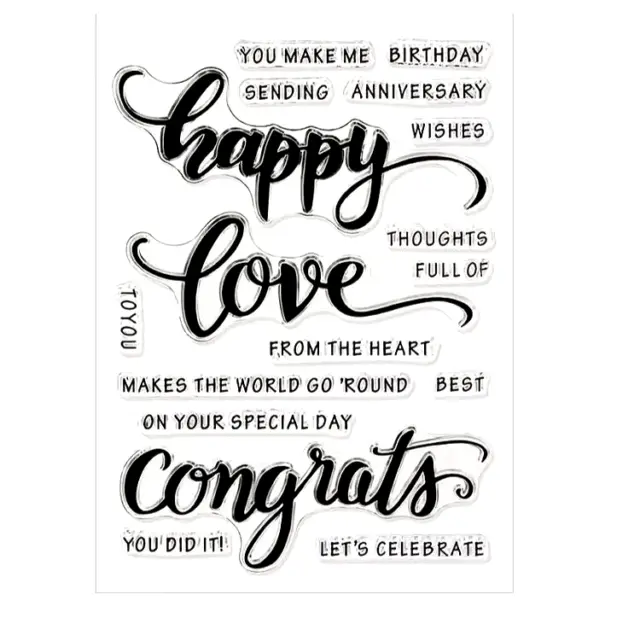 Love Birthday  Sentiment Rubber  Silicone Clear Seal Stamp DIY Scrapbooking