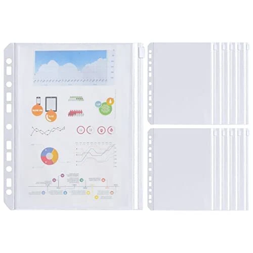 A4 Binder Pocket A4 Binder Organizer 10 Pack 11 Holes Clear Poly Binder