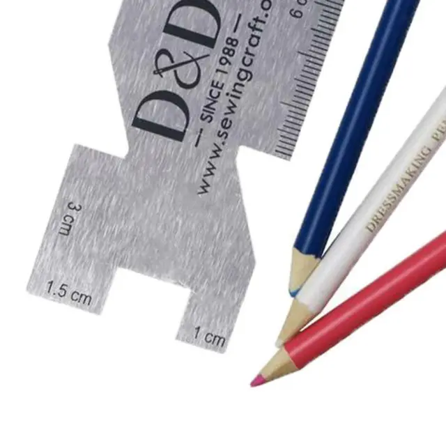 3Pcs Schneider Kreide Bleistifte mit Pinsel und Quilten Mess Lineal für