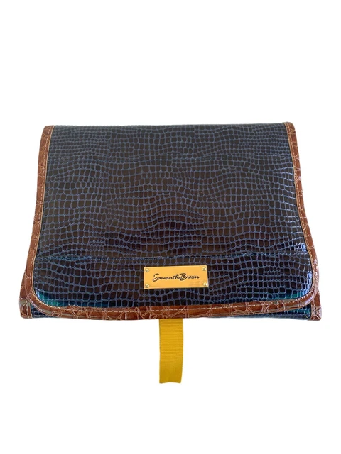 Samantha Brown Travel Organizer in Navy Embossed Croc