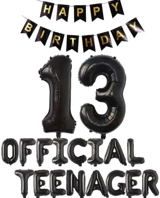 Official Teenager 13Th Birthday Decorations Boys Girls, Happy Birthday Banner Of
