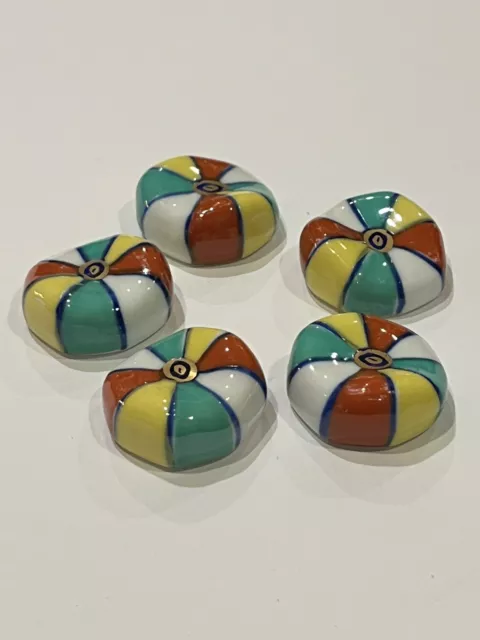 5 Japanese Porcelain Chopstick Rests-Vintage- Multi-color With Original Box