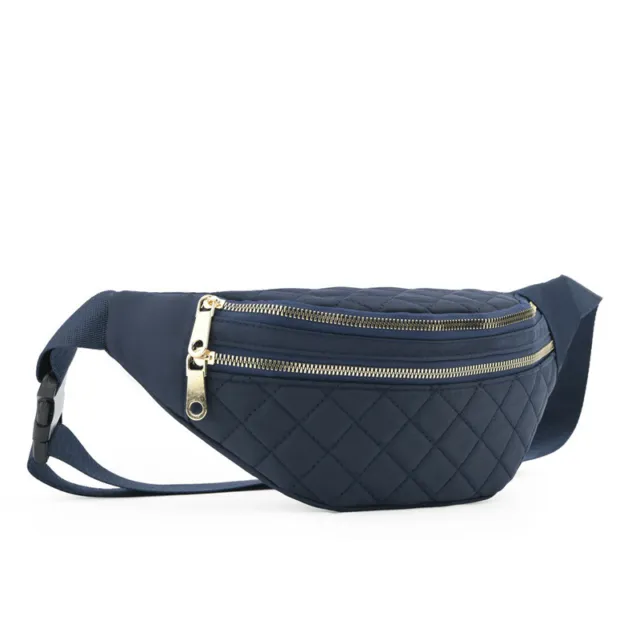 Blue Large Waterproof Waist Bum Bags Fanny Pack Belt Pouch Wallet Travel Bag UK