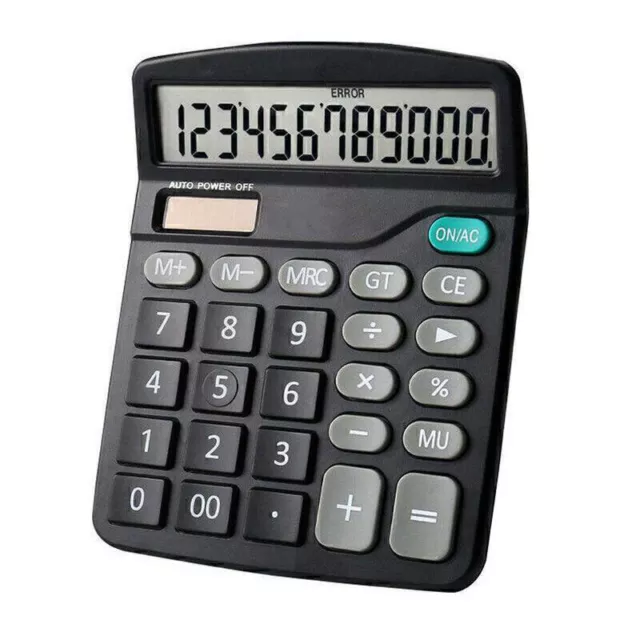 Standard calculator 12-digit desktop calculator dual power black de V8Q5