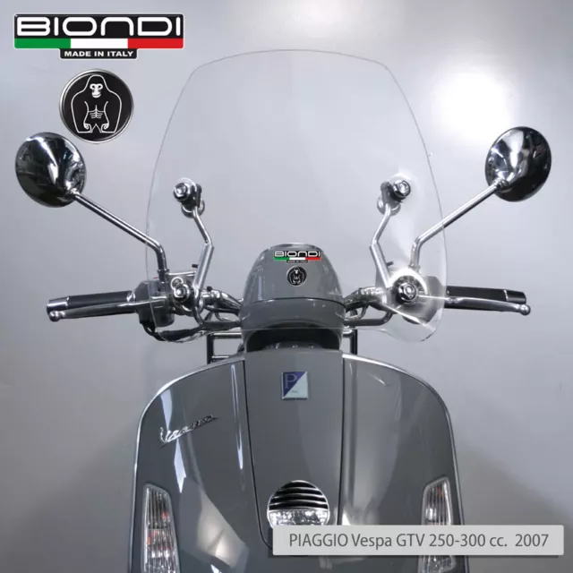 Plaque Pare-Brise Biondi Spécifique Piaggio Vespa Gtv 6 Jours 2007 2008 2009