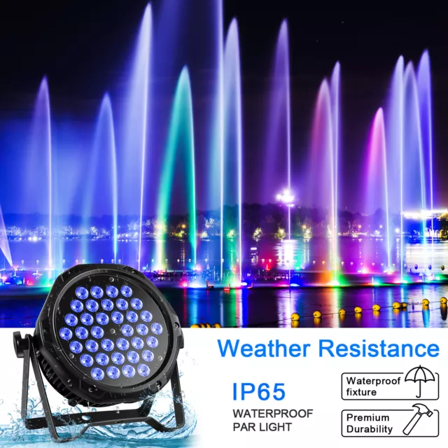 8x 200W IP65 Wasserdicht 36 LED PAR Bühnenlicht RGBW DMX DJ Outdoor Party Show 2