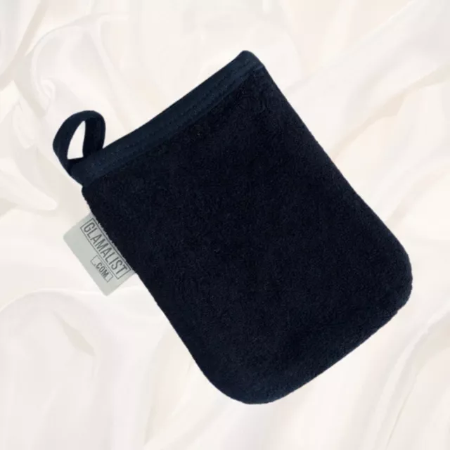x3 Reusable Cleansing Mitts / Black / Bamboo Terry / Towel Material / No Waste