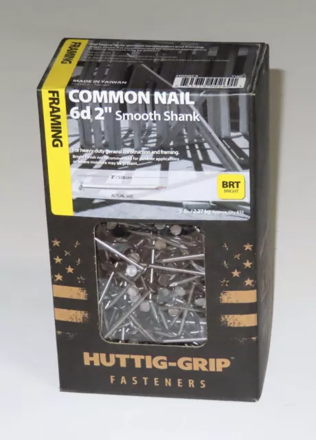 Huttig-Grip 6D 2" Framing/Construction Nails 5-lb Box (Bright Finish)  -- Smooth