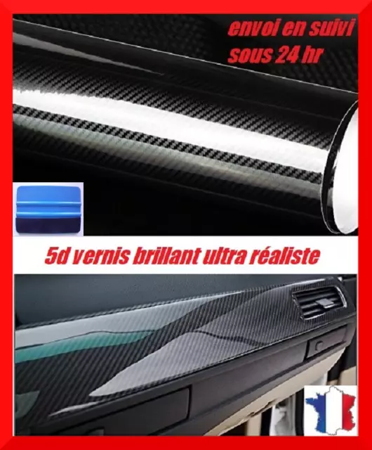 Vinyle Covering carbone 3 D NOIR - 50 cm x 1.52 m - Équipement auto