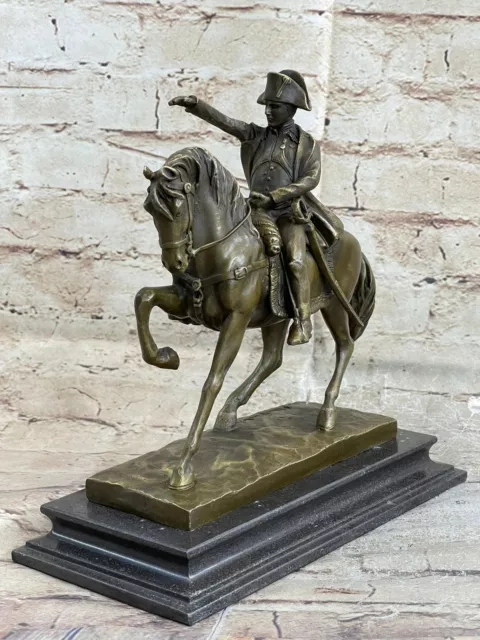 Napoleon Crossing the Alps Bronze Metal Statue Sculpture by Aldo Vitaleh on Base